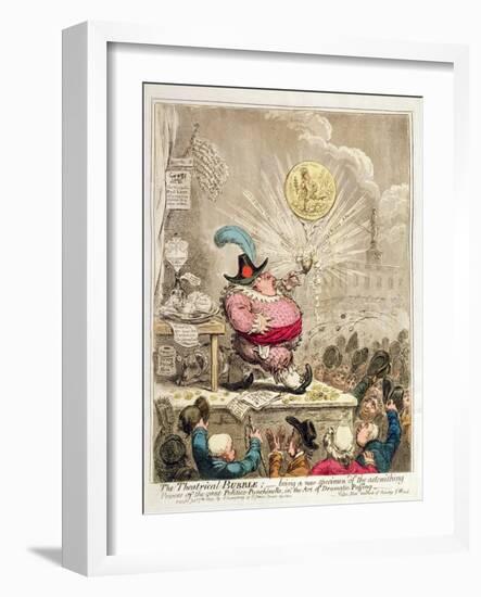 The Theatrical Bubble: Being a New Specimen of Astonishing Powers in the Great…-James Gillray-Framed Giclee Print