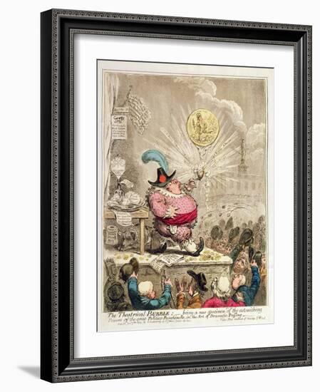 The Theatrical Bubble: Being a New Specimen of Astonishing Powers in the Great…-James Gillray-Framed Giclee Print