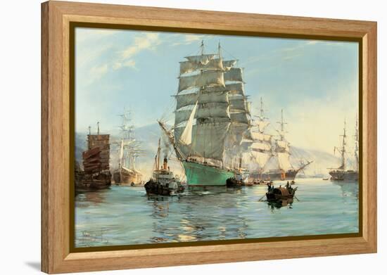 The Thermopylae Leaving Foochow-Montague Dawson-Framed Stretched Canvas