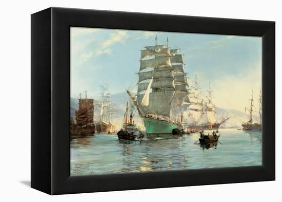 The Thermopylae Leaving Foochow-Montague Dawson-Framed Stretched Canvas