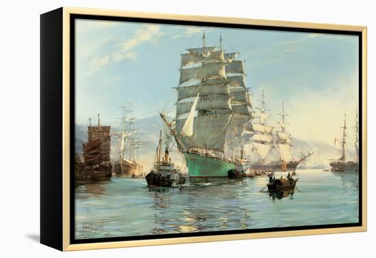 The Thermopylae Leaving Foochow-Montague Dawson-Framed Stretched Canvas