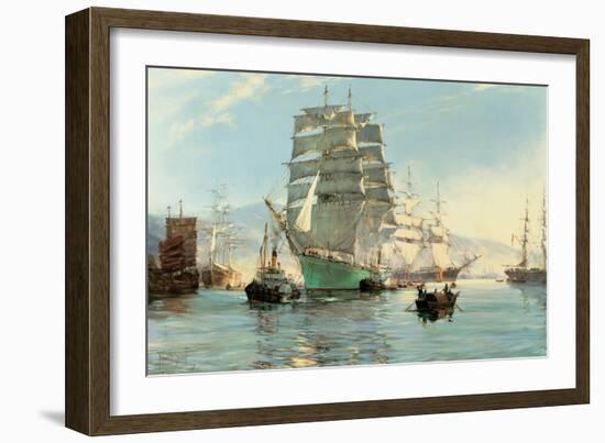 The Thermopylae Leaving Foochow-Montague Dawson-Framed Art Print