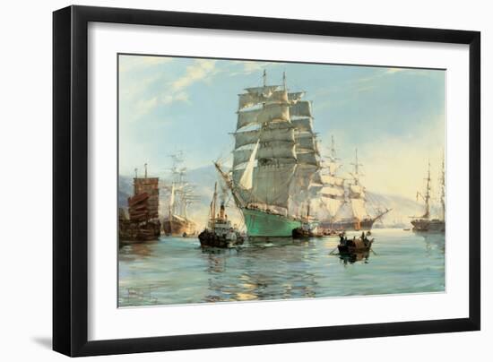 The Thermopylae Leaving Foochow-Montague Dawson-Framed Art Print