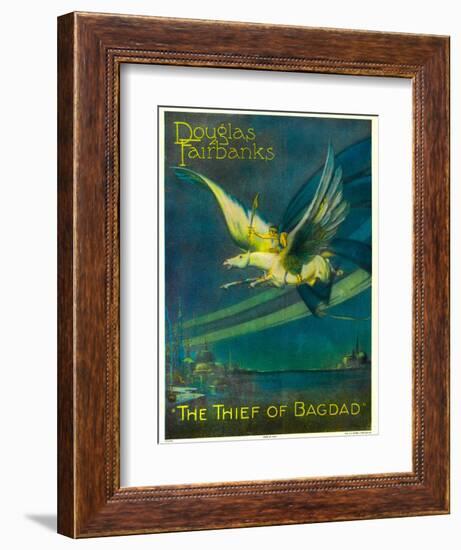 The Thief of Bagdad, Douglas Fairbanks on a Flying Horse, 1924-null-Framed Art Print