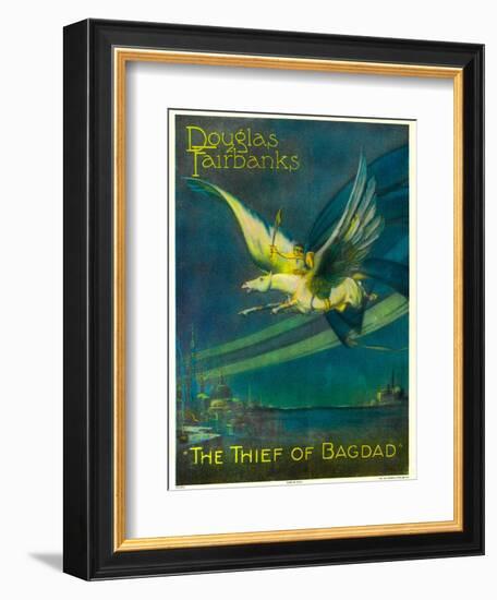 The Thief of Bagdad, Douglas Fairbanks on a Flying Horse, 1924-null-Framed Art Print