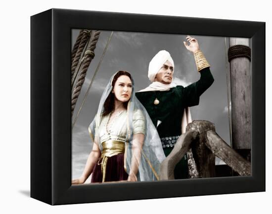 THE THIEF OF BAGDAD, from left: June Duprez, Conrad Veidt, 1940-null-Framed Stretched Canvas