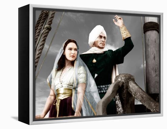 THE THIEF OF BAGDAD, from left: June Duprez, Conrad Veidt, 1940-null-Framed Stretched Canvas