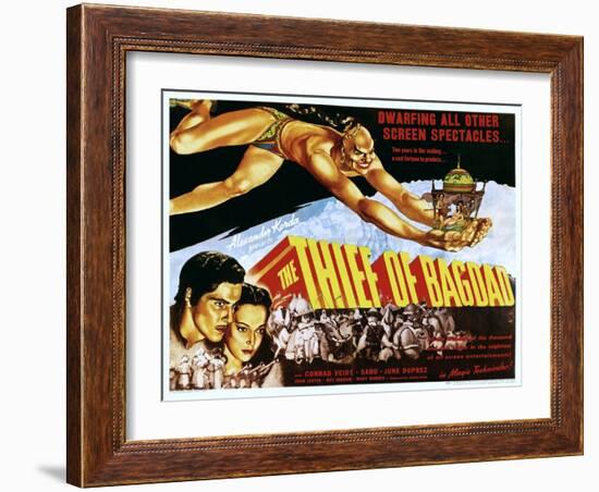 The Thief of Bagdad, Rex Ingram, John Justin, June Duprez, 1940-null-Framed Photo