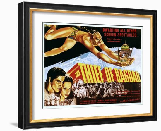 The Thief of Bagdad, Rex Ingram, John Justin, June Duprez, 1940-null-Framed Photo