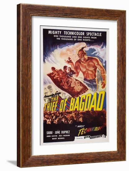 The Thief of Bagdad, Top from Left: Sabu, John Justin, June Duprez, Rex Ingram, 1940-null-Framed Premium Giclee Print