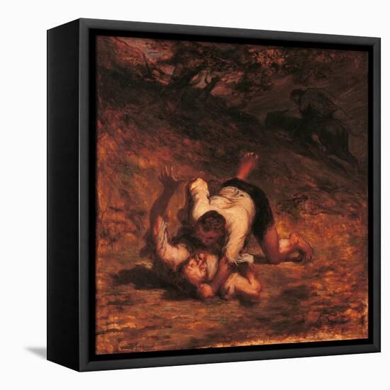 The Thieves and the Donkey-Honoré Daumier-Framed Premier Image Canvas