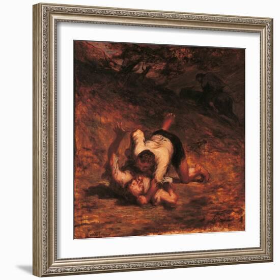 The Thieves and the Donkey-Honoré Daumier-Framed Giclee Print