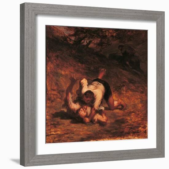 The Thieves and the Donkey-Honoré Daumier-Framed Giclee Print