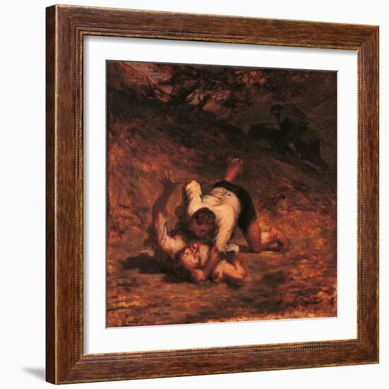 The Thieves and the Donkey-Honoré Daumier-Framed Giclee Print
