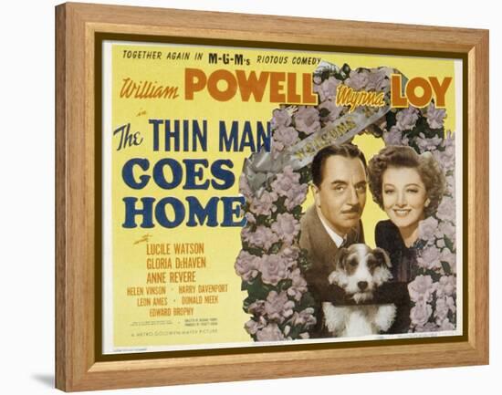 The Thin Man Goes Home, William Powell, Asta the Dog, Myrna Loy, 1944-null-Framed Stretched Canvas