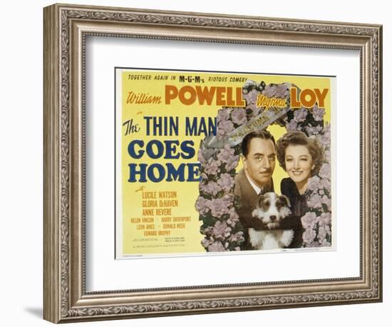 The Thin Man Goes Home, William Powell, Asta the Dog, Myrna Loy, 1944-null-Framed Art Print