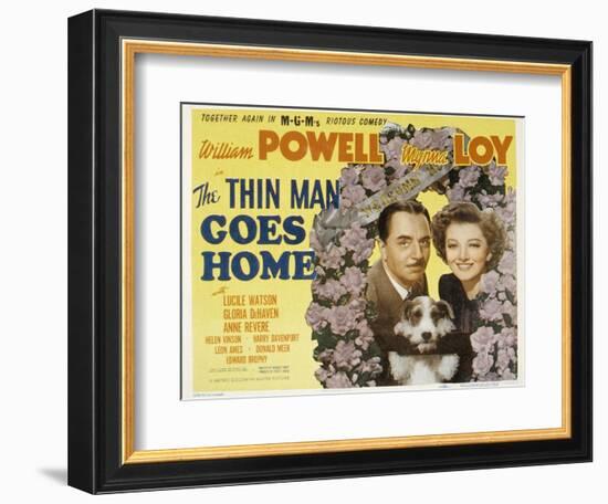 The Thin Man Goes Home, William Powell, Asta the Dog, Myrna Loy, 1944-null-Framed Art Print