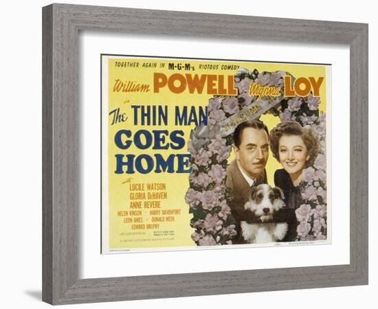 The Thin Man Goes Home, William Powell, Asta the Dog, Myrna Loy, 1944-null-Framed Art Print