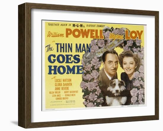 The Thin Man Goes Home, William Powell, Asta the Dog, Myrna Loy, 1944-null-Framed Art Print