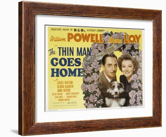 The Thin Man Goes Home, William Powell, Asta the Dog, Myrna Loy, 1944-null-Framed Art Print