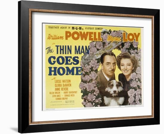 The Thin Man Goes Home, William Powell, Asta the Dog, Myrna Loy, 1944-null-Framed Art Print