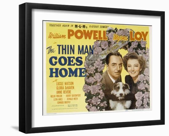 The Thin Man Goes Home, William Powell, Asta the Dog, Myrna Loy, 1944-null-Framed Art Print