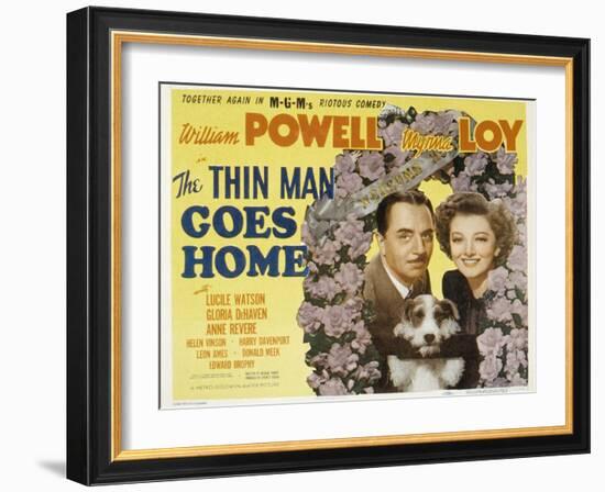 The Thin Man Goes Home, William Powell, Asta the Dog, Myrna Loy, 1944-null-Framed Art Print