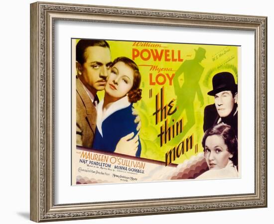 The Thin Man, William Powell, Myrna Loy, 1934-null-Framed Art Print