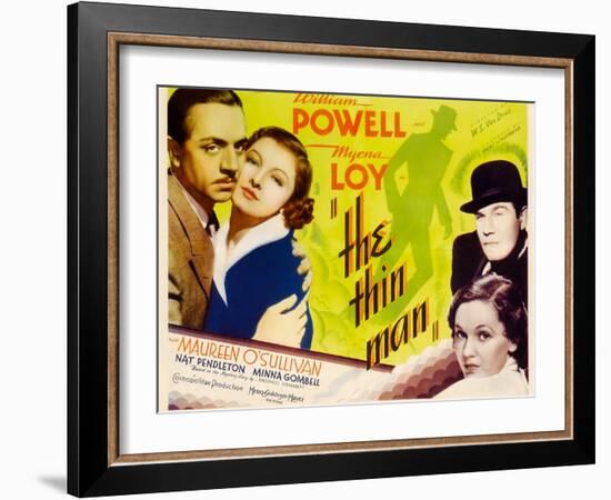 The Thin Man, William Powell, Myrna Loy, 1934-null-Framed Art Print