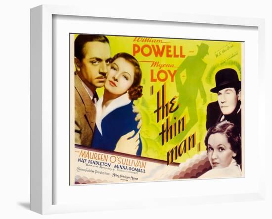 The Thin Man, William Powell, Myrna Loy, 1934-null-Framed Art Print