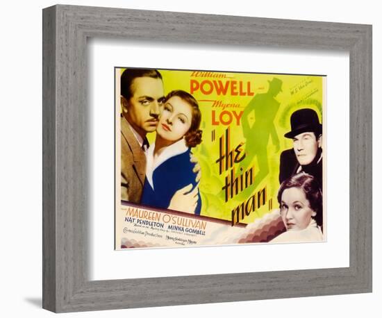 The Thin Man, William Powell, Myrna Loy, 1934-null-Framed Premium Giclee Print