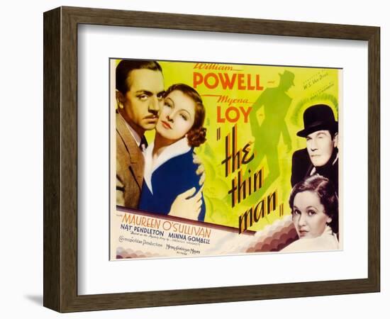 The Thin Man, William Powell, Myrna Loy, 1934-null-Framed Premium Giclee Print