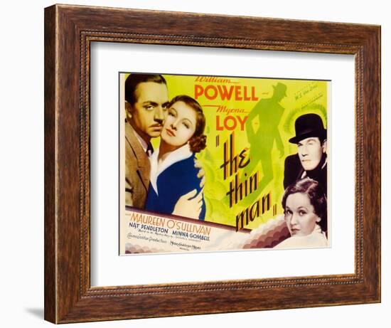 The Thin Man, William Powell, Myrna Loy, 1934-null-Framed Premium Giclee Print