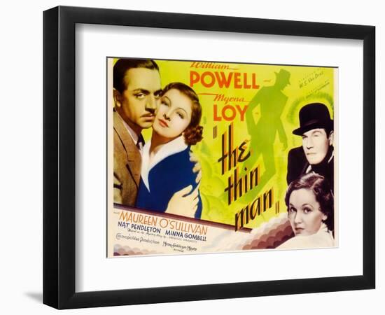 The Thin Man, William Powell, Myrna Loy, 1934-null-Framed Premium Giclee Print