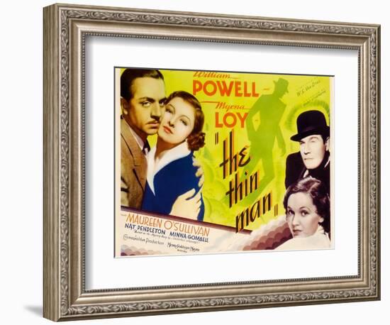 The Thin Man, William Powell, Myrna Loy, 1934-null-Framed Art Print