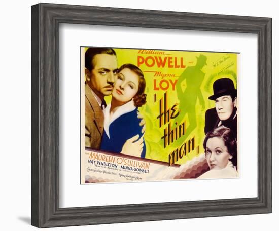 The Thin Man, William Powell, Myrna Loy, 1934-null-Framed Art Print