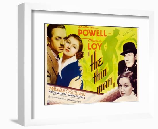The Thin Man, William Powell, Myrna Loy, 1934--Framed Art Print