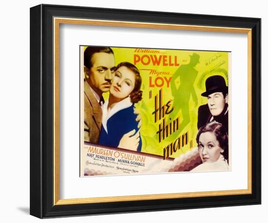 The Thin Man, William Powell, Myrna Loy, 1934-null-Framed Art Print