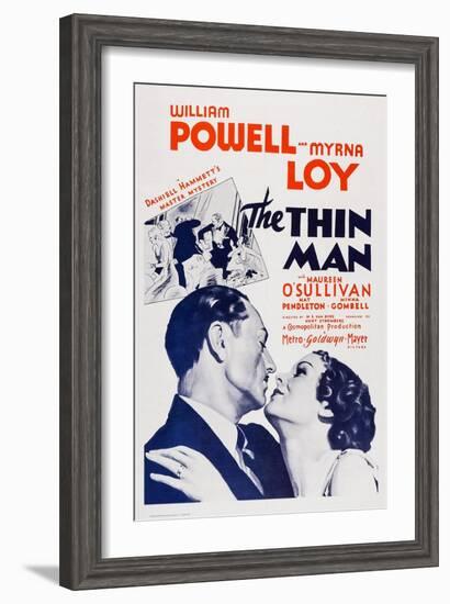 The Thin Man, William Powell, Myrna Loy, 1934-null-Framed Art Print