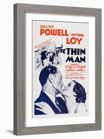 The Thin Man, William Powell, Myrna Loy, 1934-null-Framed Art Print