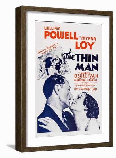 The Thin Man, William Powell, Myrna Loy, 1934-null-Framed Art Print