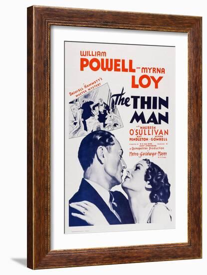 The Thin Man, William Powell, Myrna Loy, 1934-null-Framed Art Print