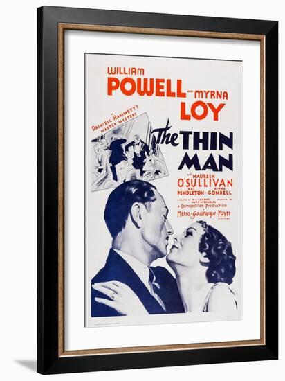 The Thin Man, William Powell, Myrna Loy, 1934-null-Framed Premium Giclee Print