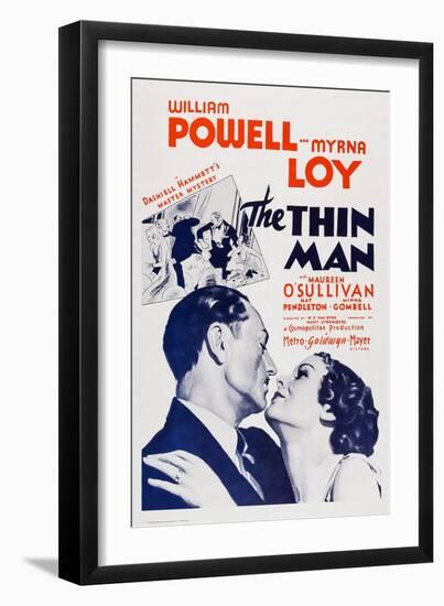 The Thin Man, William Powell, Myrna Loy, 1934-null-Framed Premium Giclee Print