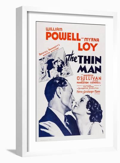 The Thin Man, William Powell, Myrna Loy, 1934-null-Framed Premium Giclee Print