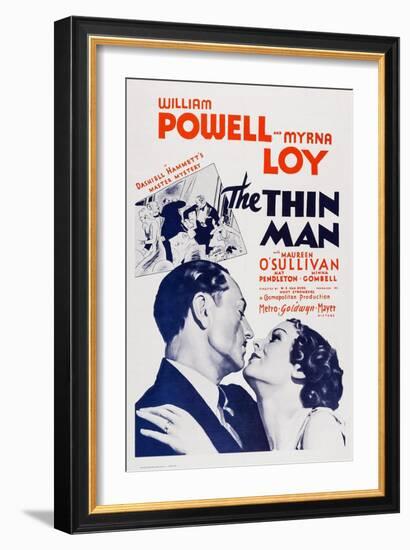 The Thin Man, William Powell, Myrna Loy, 1934-null-Framed Premium Giclee Print