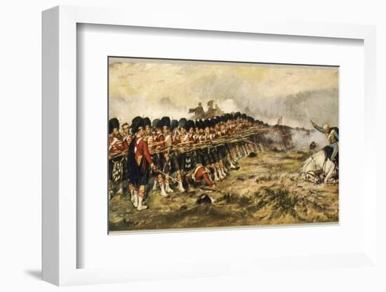 The "Thin Red Line" of the 93rd Highlanders Repel the Russian Cavalry-null-Framed Photographic Print