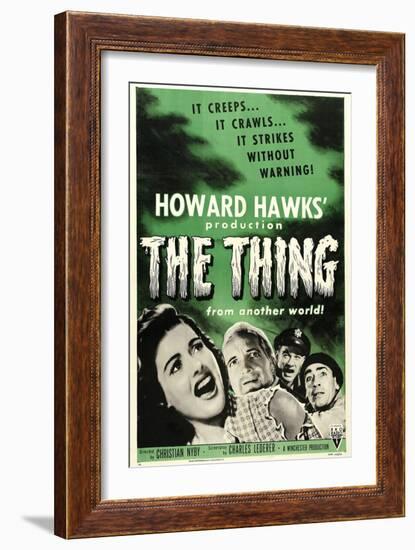 The Thing From Another World, From Left: Margaret Sheridan, Kenneth Tobey, 1951-null-Framed Premium Giclee Print