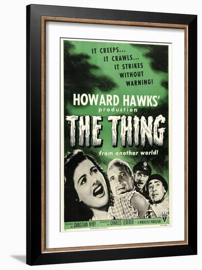 The Thing From Another World, From Left: Margaret Sheridan, Kenneth Tobey, 1951-null-Framed Premium Giclee Print