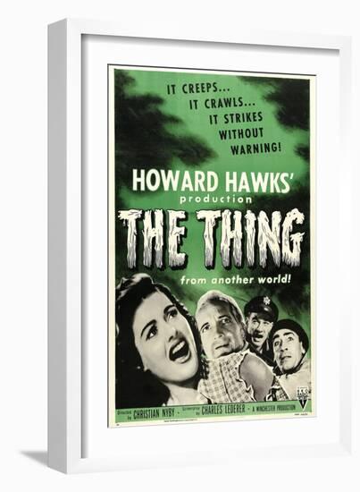 The Thing From Another World, From Left: Margaret Sheridan, Kenneth Tobey, 1951-null-Framed Premium Giclee Print
